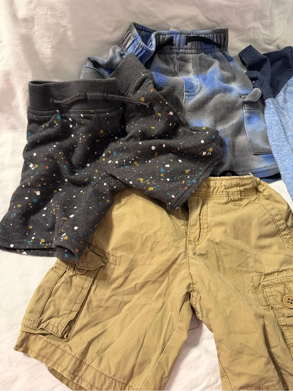 Kids Casual Mix - Blue Football Tee & Khaki Cargo Shorts